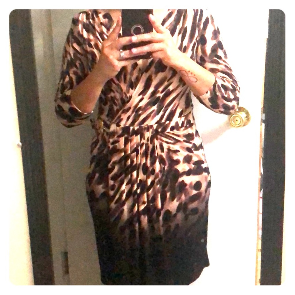 3/4 faux wrap dress